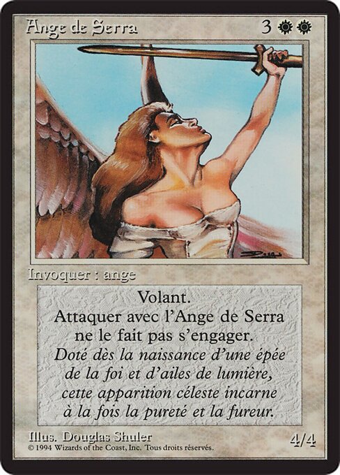 Ange de Serra (Serra Angel) - Foreign Black Border (#40) - Illustrated by Douglas Shuler - Magic: The Gathering Card