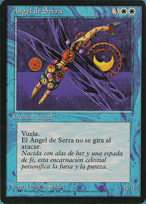 Ángel de Serra (Serra Angel) - Fourth Edition Foreign Black Border (#50) - Illustrated by Amy Weber - Magic: The Gathering Card
