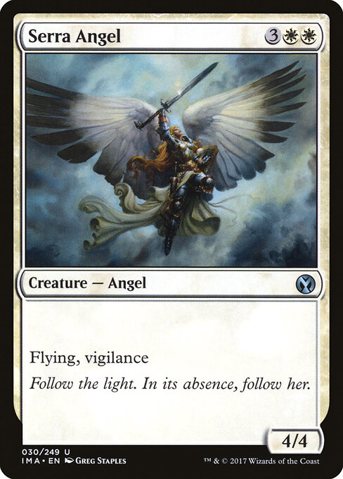 セラの天使 (Serra Angel) - Iconic Masters (#30) - Illustrated by Greg Staples - Magic: The Gathering Card