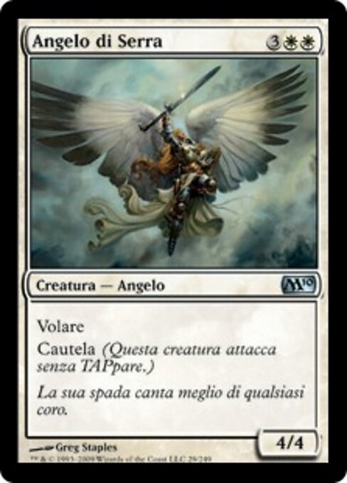 Angelo di Serra (Serra Angel) - Magic 2010 (#29) - Illustrated by Greg Staples - Magic: The Gathering Card