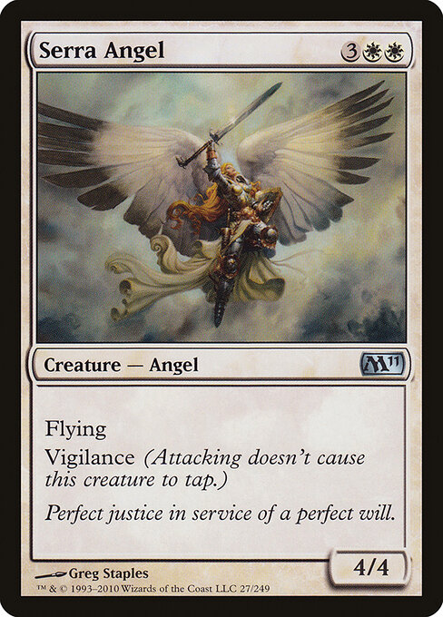 Angelo di Serra (Serra Angel) - Magic 2011 (#27) - Illustrated by Greg Staples - Magic: The Gathering Card