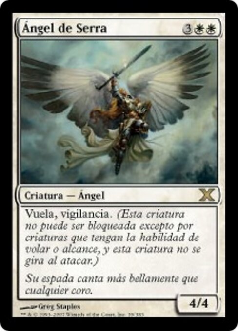 Angelo di Serra (Serra Angel) - Tenth Edition (#39) - Illustrated by Greg Staples - Magic: The Gathering Card