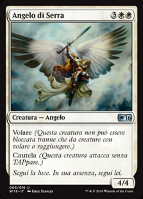 Ange de Serra (Serra Angel) - Welcome Deck 2016 (#3) - Illustrated by Greg Staples - Magic: The Gathering Card