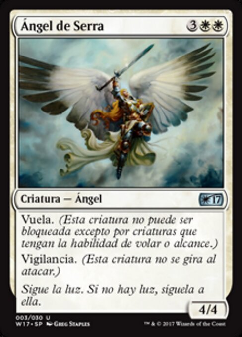 セラの天使 (Serra Angel) - Welcome Deck 2017 (#3) - Illustrated by Greg Staples - Magic: The Gathering Card