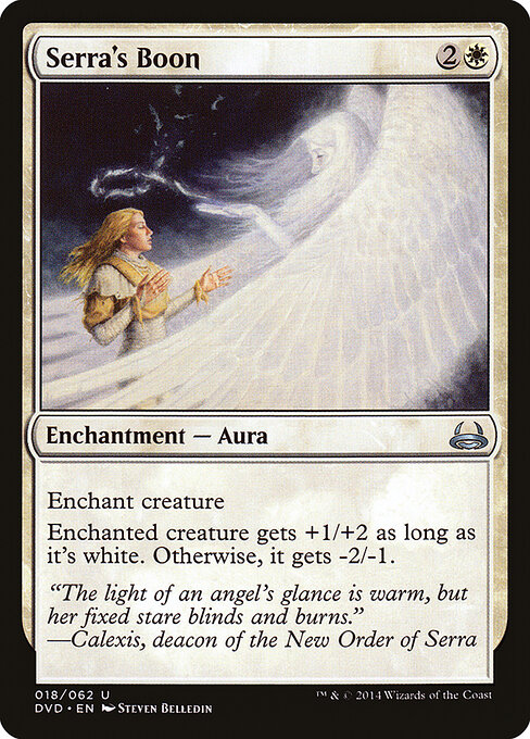 Serra's Boon - Duel Decks: Divine vs. Demonic (#18) - Illustrated by Steven Belledin - Magic: The Gathering Card