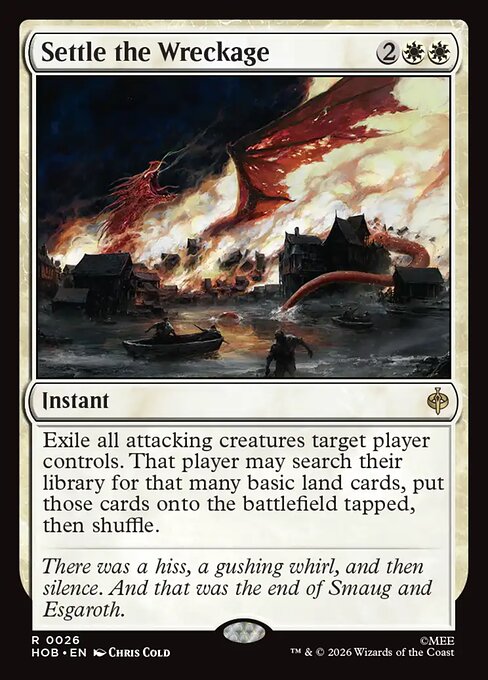 Aménagement des décombres (Settle the Wreckage) - The Hobbit (#26) - Illustrated by Chris Cold - Magic: The Gathering Card