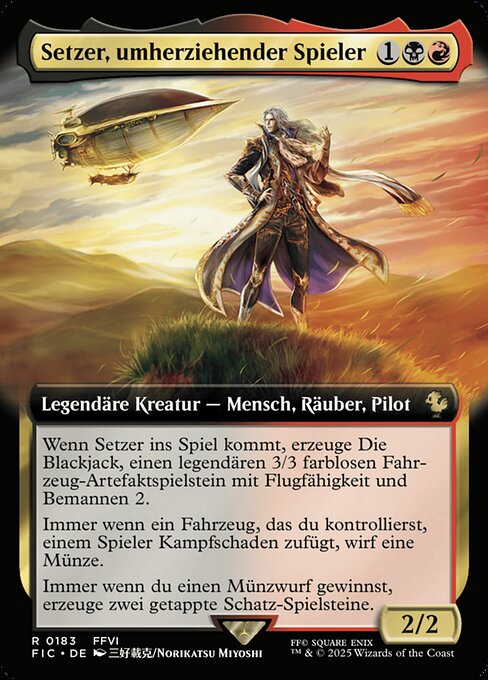 Setzer, umherziehender Spieler (Setzer, Wandering Gambler) - Final Fantasy Commander (#183) - Illustrated by Norikatsu Miyoshi - Magic: The Gathering Card
