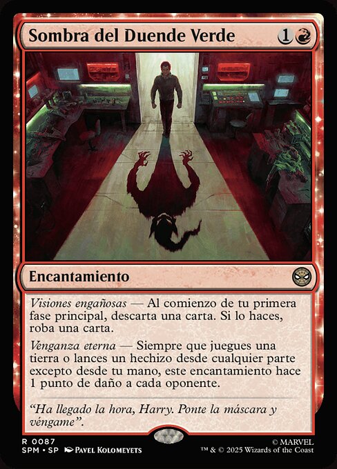 L'Ombra del Goblin (Shadow of the Goblin) - Marvel's Spider-Man (#87) - Illustrated by Pavel Kolomeyets - Magic: The Gathering Card