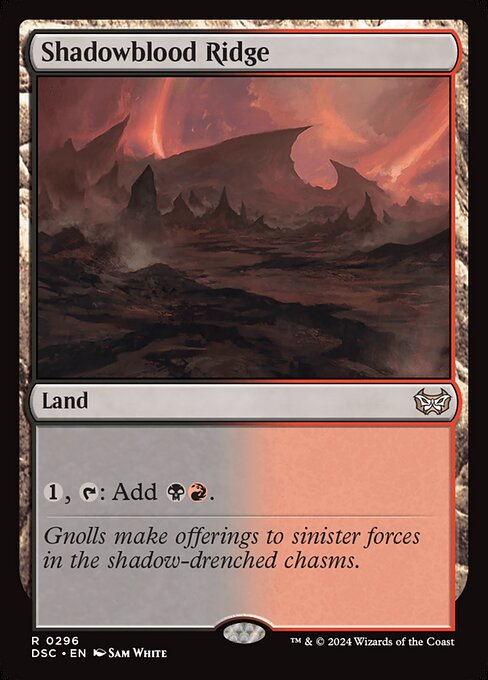 Shadowblood Ridge - Duskmourn: House of Horror Commander (#296) - Illustrated by Sam White - Magic: The Gathering Card