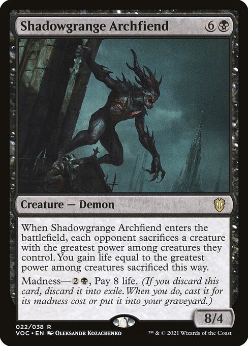 Shadowgrange Archfiend - Crimson Vow Commander (#22) - Illustrated by Oleksandr Kozachenko - Magic: The Gathering Card