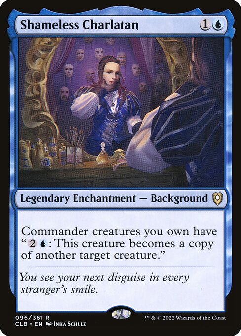 Charlatan effronté (Shameless Charlatan) - Commander Legends: Battle for Baldur's Gate (#96) - Illustrated by Inka Schulz - Magic: The Gathering Card