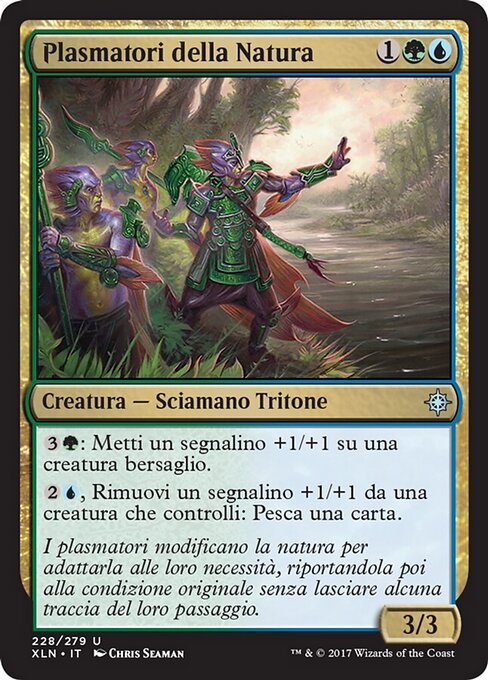 자연의 변형술사들 (Shapers of Nature) - Ixalan (#228) - Illustrated by Chris Seaman - Magic: The Gathering Card