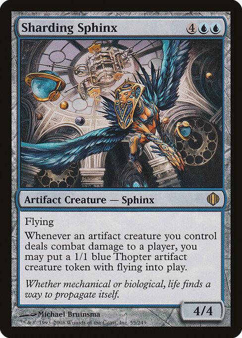 Splitter-Sphinx (Sharding Sphinx) - Shards of Alara (#55) - Illustrated by Michael Bruinsma - Magic: The Gathering Card