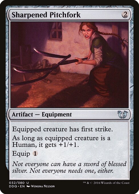 Tridente afilado (Sharpened Pitchfork) - Innistrad (#232) - Illustrated by Winona Nelson - Magic: The Gathering Card