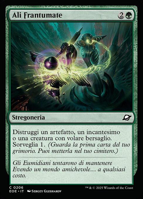 Ali Frantumate (Shattered Wings) - Edge of Eternities (#206) - Illustrated by Sergey Glushakov - Magic: The Gathering Card