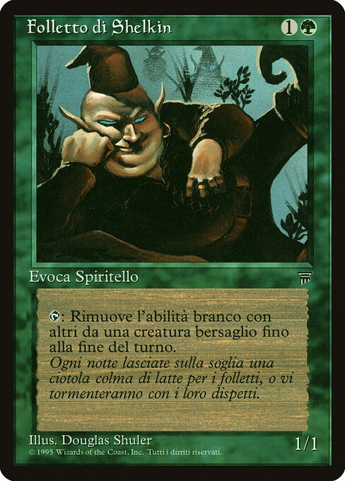 Folletto di Shelkin (Shelkin Brownie) - Legends (#204) - Illustrated by Douglas Shuler - Magic: The Gathering Card