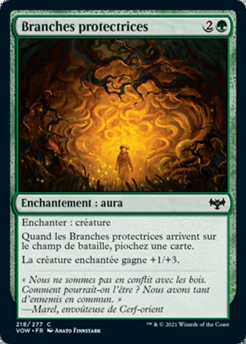 防護の太枝 (Sheltering Boughs) - Innistrad: Crimson Vow (#218) - Illustrated by Anato Finnstark - Magic: The Gathering Card
