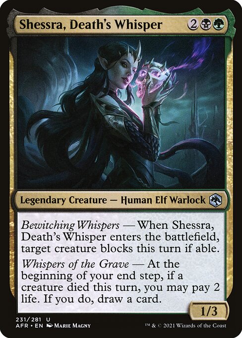 Shessra, Death's Whisper - Adventures in the Forgotten Realms Magic card