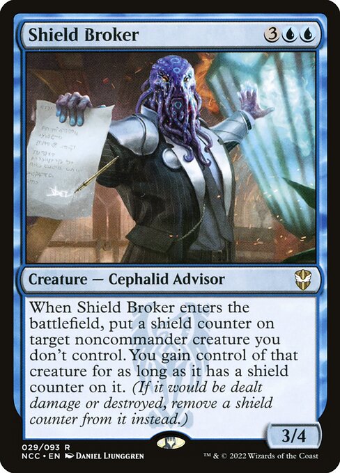 Shield Broker - New Capenna Commander (#29) - Illustrated by Daniel Ljunggren - Magic: The Gathering Card