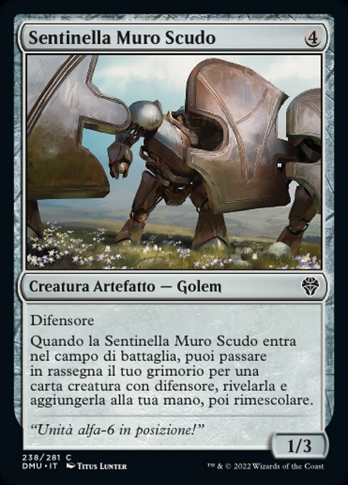 Sentinella Muro Scudo (Shield-Wall Sentinel) - Dominaria United (#238) - Illustrated by Titus Lunter - Magic: The Gathering Card