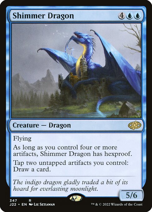Drago Scintillante (Shimmer Dragon) - Jumpstart 2022 (#347) - Illustrated by Lie Setiawan - Magic: The Gathering Card