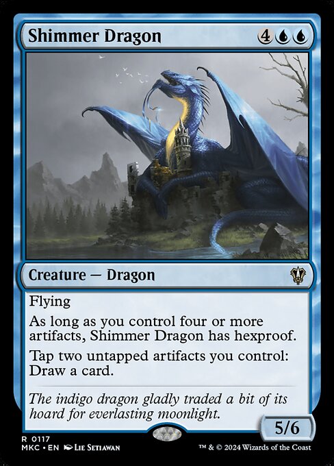 Dragon scintillant (Shimmer Dragon) - Murders at Karlov Manor Commander (#117) - Illustrated by Lie Setiawan - Magic: The Gathering Card