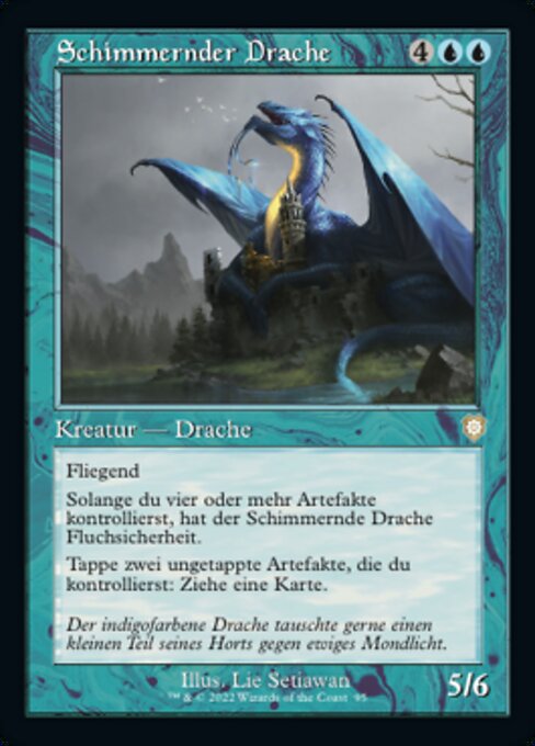 煌めくドラゴン (Shimmer Dragon) - The Brothers' War Commander (#95) - Illustrated by Lie Setiawan - Magic: The Gathering Card