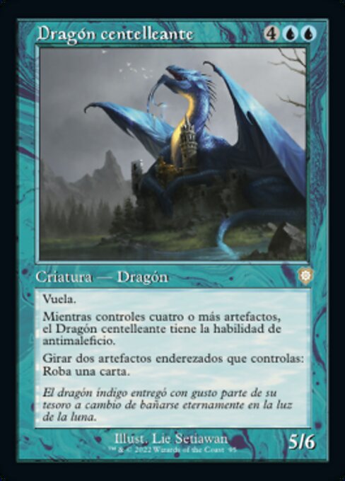 煌めくドラゴン (Shimmer Dragon) - Murders at Karlov Manor Commander (#117) - Illustrated by Lie Setiawan - Magic: The Gathering Card