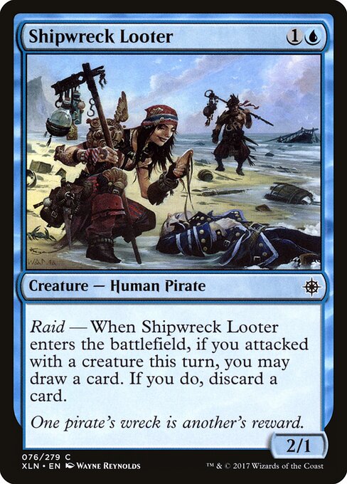 Shipwreck Looter - Ixalan (#76) - Illustrated by Wayne Reynolds - Magic: The Gathering Card