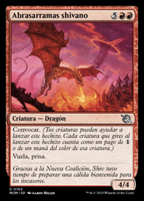 Abrasarramas shivano (Shivan Branch-Burner) - March of the Machine (#165) - Illustrated by Aaron Miller - Magic: The Gathering Card