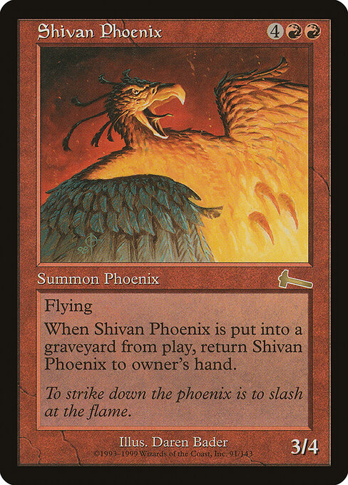 Shivan Phoenix - Urza's Legacy Magic card