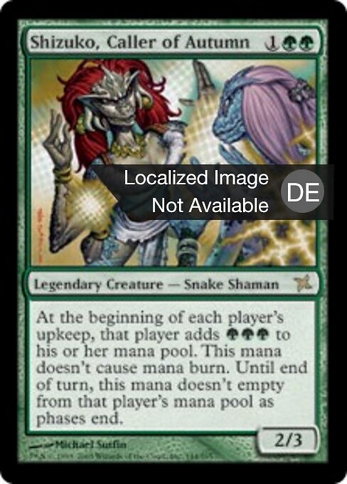 Shizuko, Ruferin des Herbsts (Shizuko, Caller of Autumn) - Betrayers of Kamigawa (#144) - Illustrated by Michael Sutfin - Magic: The Gathering Card