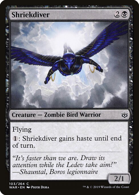 Sturzkreischer (Shriekdiver) - War of the Spark (#103) - Illustrated by Piotr Dura - Magic: The Gathering Card