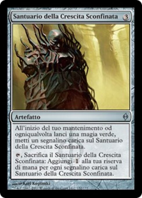 Altar del crecimiento imparable (Shrine of Boundless Growth) - New Phyrexia (#152) - Illustrated by Karl Kopinski - Magic: The Gathering Card