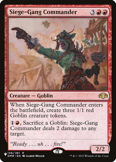 Siege-Gang Commander - The List Magic card
