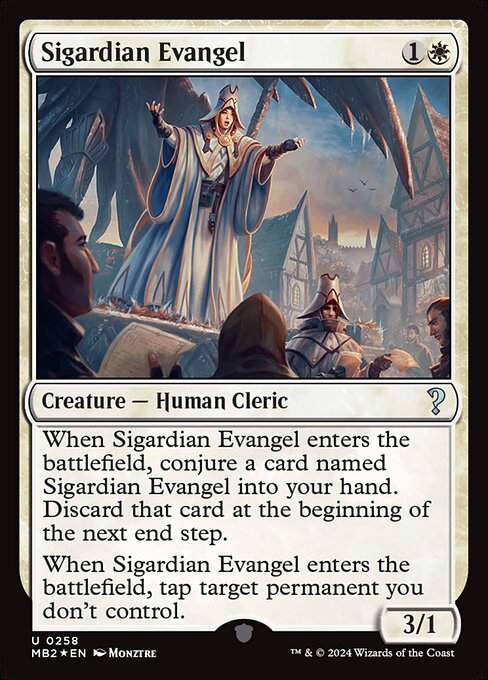 Sigardian Evangel - Mystery Booster 2 (#258) - Illustrated by Monztre - Magic: The Gathering Card