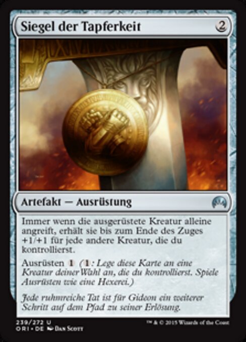 Sigillo del Valore (Sigil of Valor) - The Brothers' War Retro Artifacts (#53) - Illustrated by Dan Murayama Scott - Magic: The Gathering Card