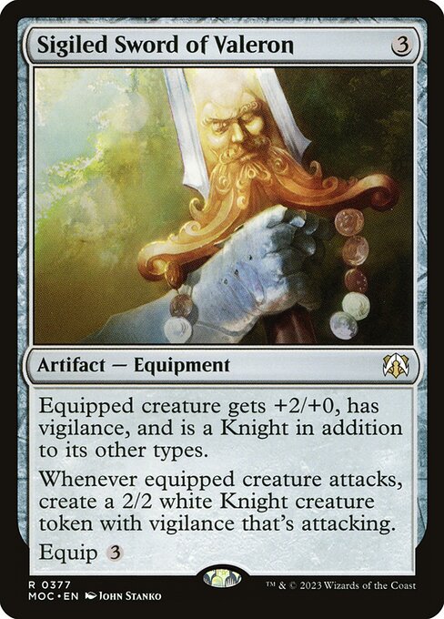 Sigiled Sword of Valeron - March of the Machine Commander Magic card