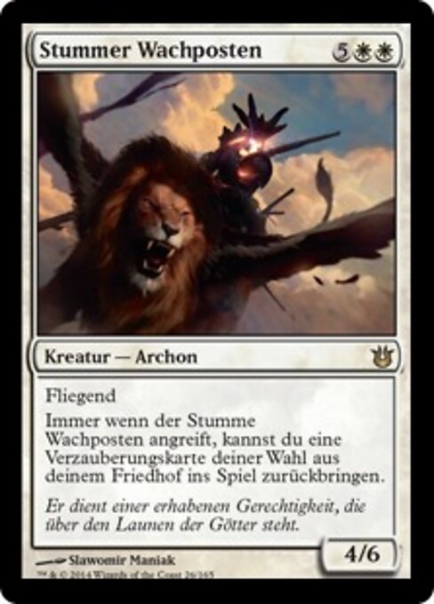Stummer Wachposten (Silent Sentinel) - Born of the Gods (#26) - Illustrated by Slawomir Maniak - Magic: The Gathering Card