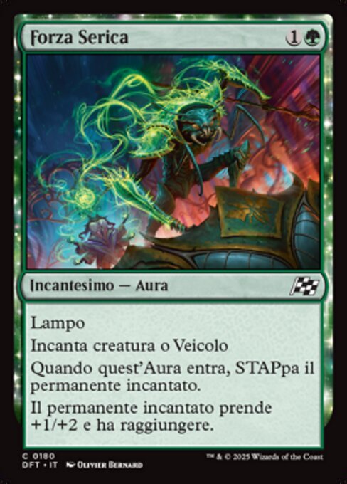 Forza Serica (Silken Strength) - Aetherdrift (#180) - Illustrated by Olivier Bernard - Magic: The Gathering Card
