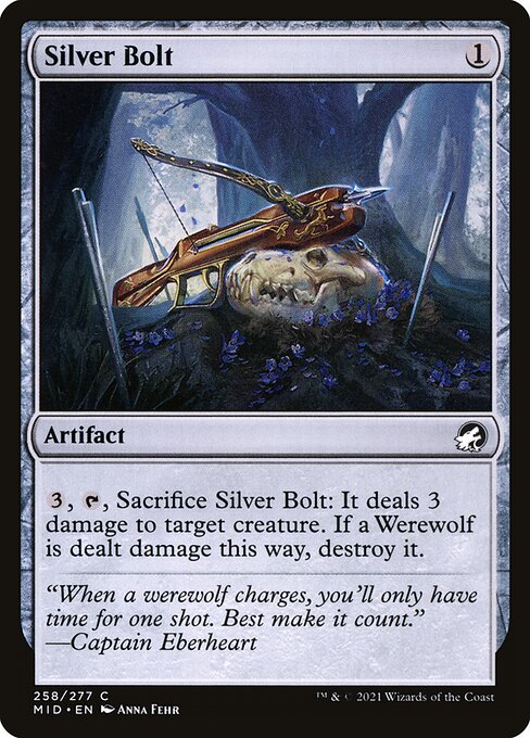 Silver Bolt - Innistrad: Midnight Hunt (#258) - Illustrated by Anna Fehr - Magic: The Gathering Card