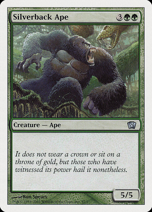 Silverback Ape - Eighth Edition (#S7) - Illustrated by Ron Spears - Magic: The Gathering Card