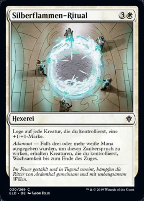 銀炎の儀式 (Silverflame Ritual) - Throne of Eldraine (#30) - Illustrated by Jason Felix - Magic: The Gathering Card