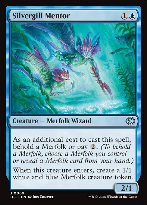 Silberkiemen-Mentorin (Silvergill Mentor) - Lorwyn Eclipsed (#69) - Illustrated by Iris Compiet - Magic: The Gathering Card