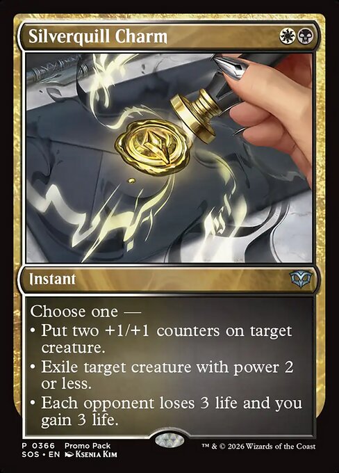 Silverquill Charm - Secrets of Strixhaven (#366) - Illustrated by Ksenia Kim - Magic: The Gathering Card