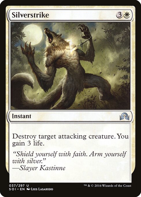 Frappe d'argent (Silverstrike) - Shadows over Innistrad (#37) - Illustrated by Lius Lasahido - Magic: The Gathering Card
