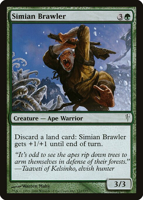 Simian Brawler - Coldsnap (#122) - Illustrated by Warren Mahy - Magic: The Gathering Card
