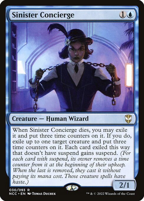 Sinister Concierge - New Capenna Commander (#30) - Illustrated by Tomas Duchek - Magic: The Gathering Card