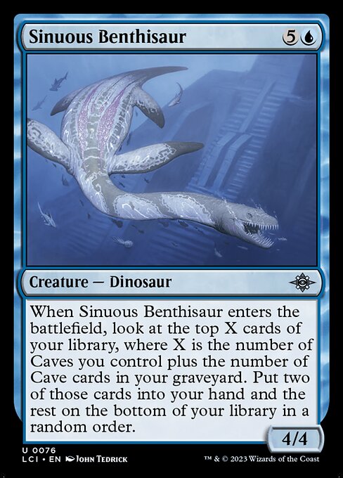 Bentosauro Sinuoso (Sinuous Benthisaur) - The Lost Caverns of Ixalan (#76) - Illustrated by John Tedrick - Magic: The Gathering Card