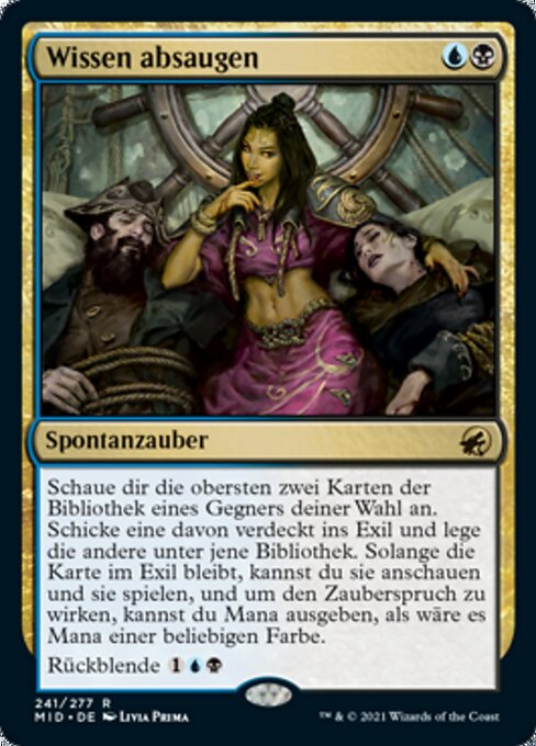 吸取视界 (Siphon Insight) - Breaking News (#54) - Illustrated by Michal Ivan - Magic: The Gathering Card